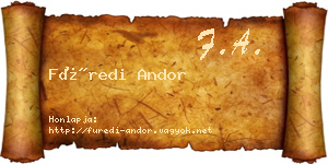 Füredi Andor névjegykártya