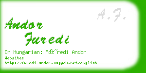 andor furedi business card